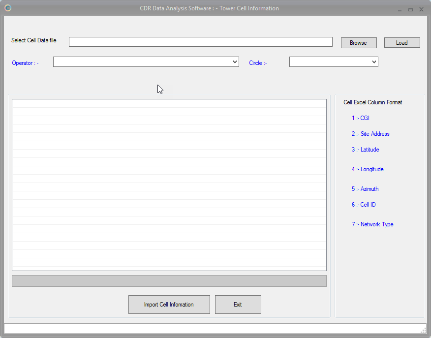 CDR Data Analysis Import Cell Tower Information