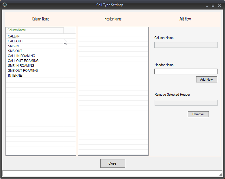 CDR Data Analysis CDR Call Type Setting