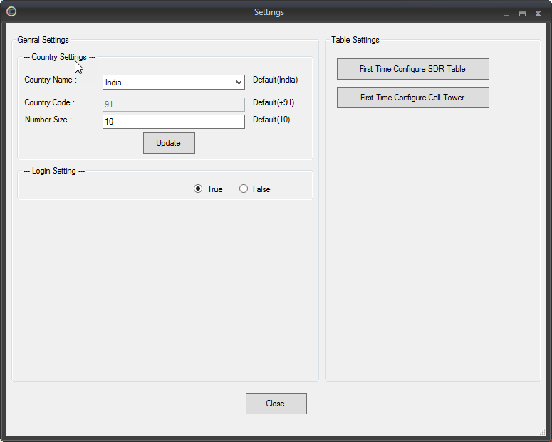 CDR Data Analysis Software Settings